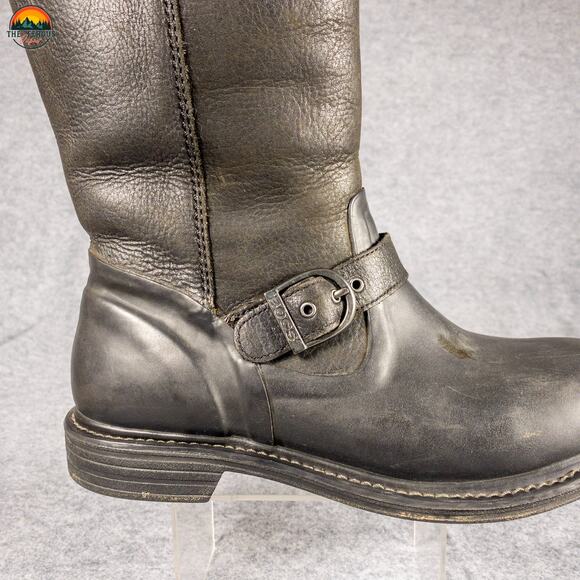 Bogs McKenna Rain Boots Black Leather Mid-Calf Waterproof Women's Size 9 - Picture 10 of 11